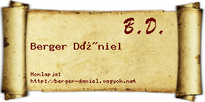 Berger Dániel névjegykártya